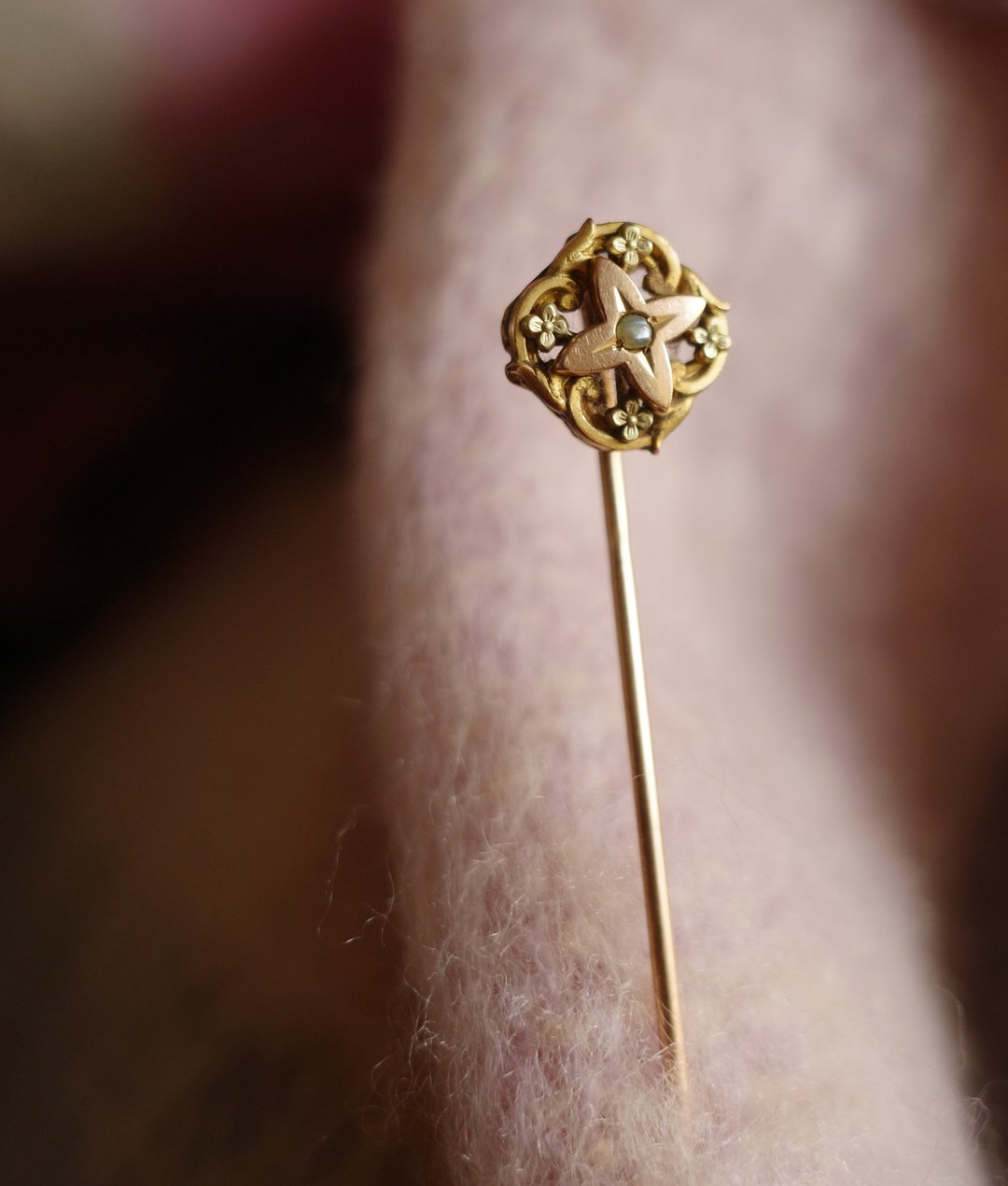 Antique骨董金色新艺术叶片别针法国 Bijoux Fix A16 - 胸针 - 其他金属 金色