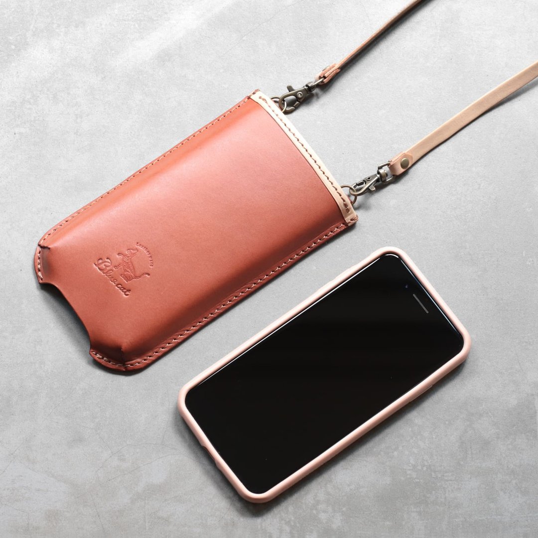 Retro iPhone手机套－装手机壳用∣古驼红植鞣牛皮革∣多色 - 手机壳/手机套 - 真皮 咖啡色
