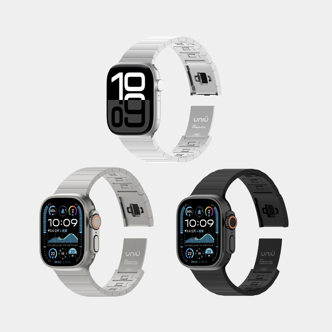 【UNIU】Click 磁吸快扣表带 Apple Watch 49/46/45/44/42mm - 表带 - 不锈钢 