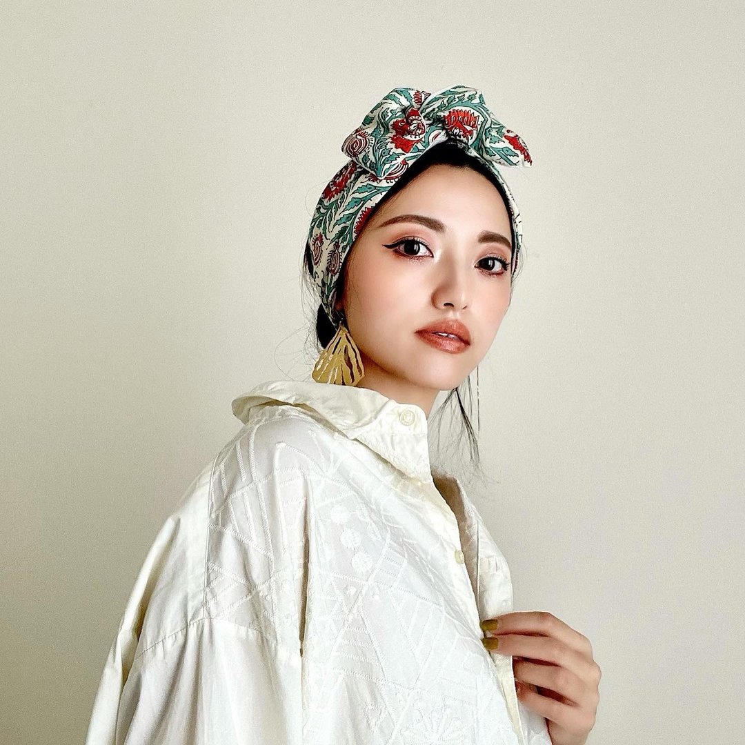 Made in Japan Washable dress-up wire turban 1 wire core 1 cover Birthday gift Hair turban Cold feeling fabric used - 发饰 - 棉 卡其色