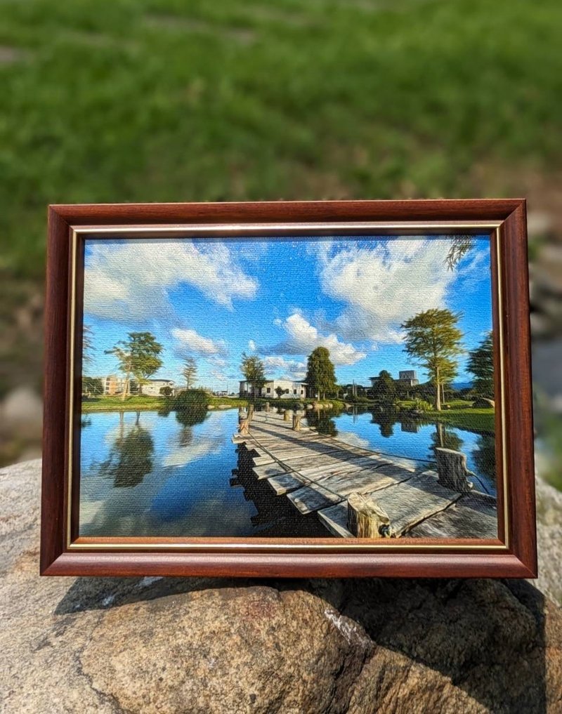 【蓝天.白云.木桥】风景油画相框 / 风景装饰画框 / 桌立艺术框画 - 画框/相框 - 其他材质 