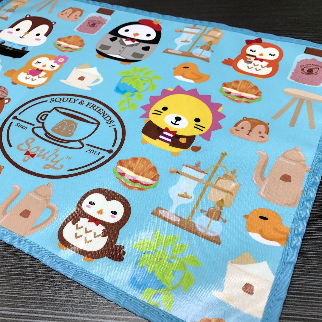 Squly & Friends 餐垫 (咖啡店元素) - F004SQH - 餐垫/桌巾 - 聚酯纤维 蓝色