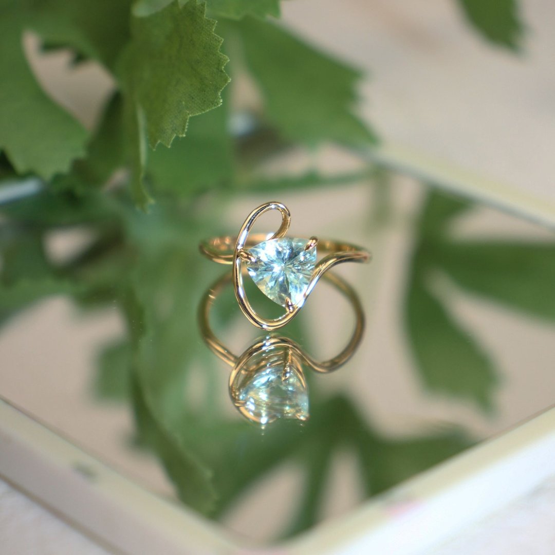 【伯利恒之星】18K 天然海蓝宝石造型戒指 Aquamarine Ring - 戒指 - 贵金属 蓝色