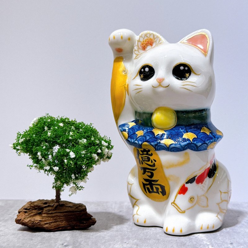 【鲤跃招财】日本清水烧招财猫 | 色绘 鲤 - 摆饰 - 瓷 多色