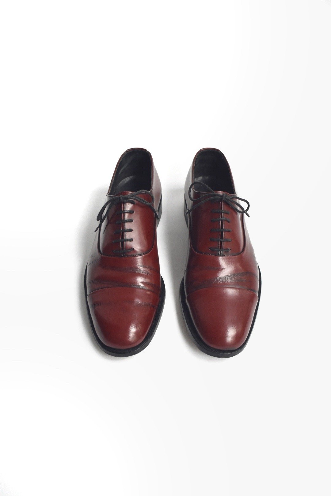 90s 我不与你绅士皮鞋 | Bally Cap Toe Oxford US 7.5D EUR 3940 - 男款牛津鞋/乐福鞋 - 真皮 红色