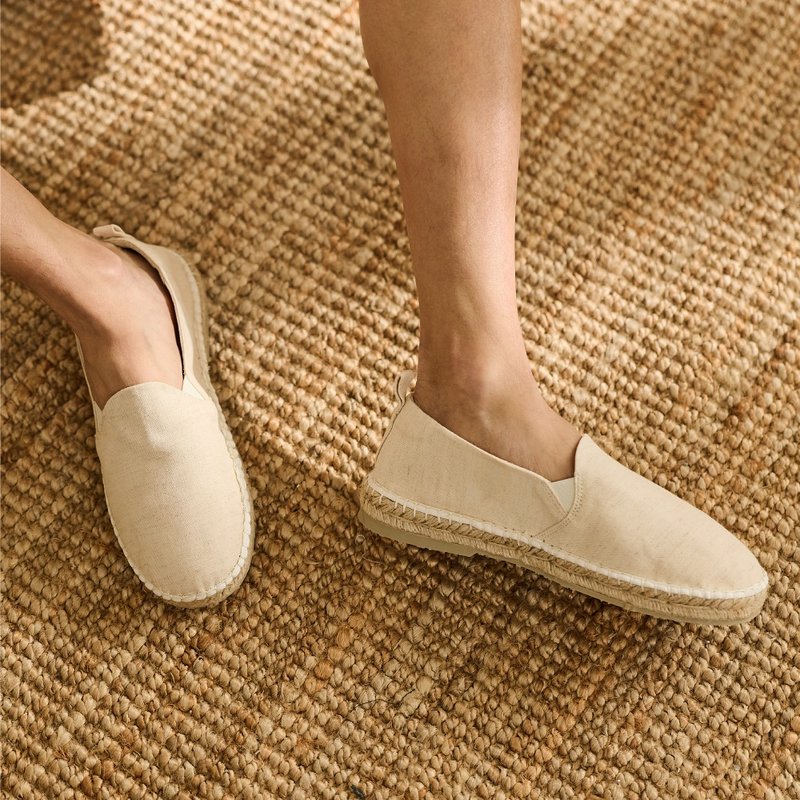 新品上架 草编鞋 亚麻 +Plus 男款 - 男款休闲鞋 - 棉．麻 白色