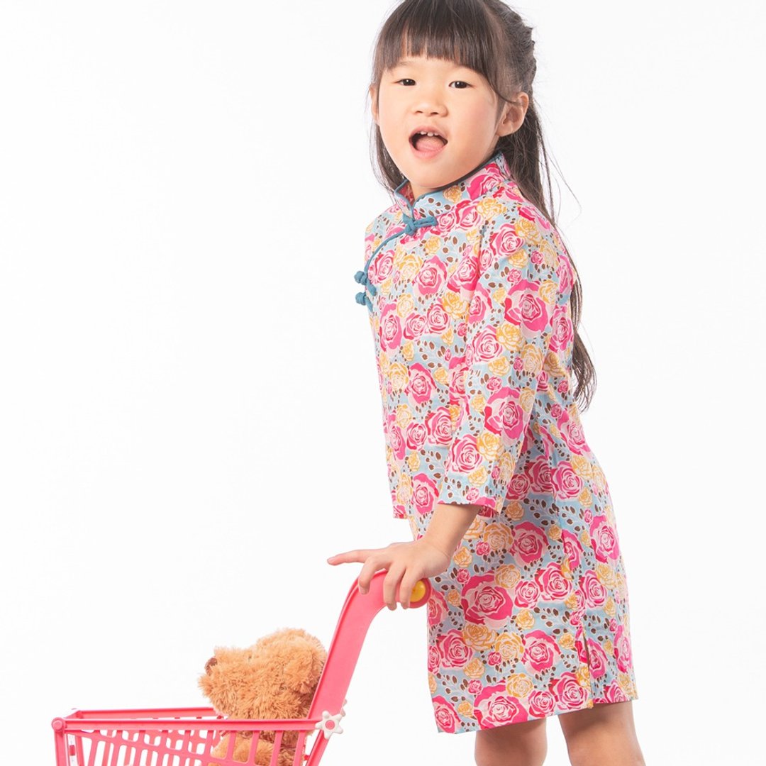 儿童旗袍 古风 四季款 玫瑰秋香 - 旗袍 - 棉 
