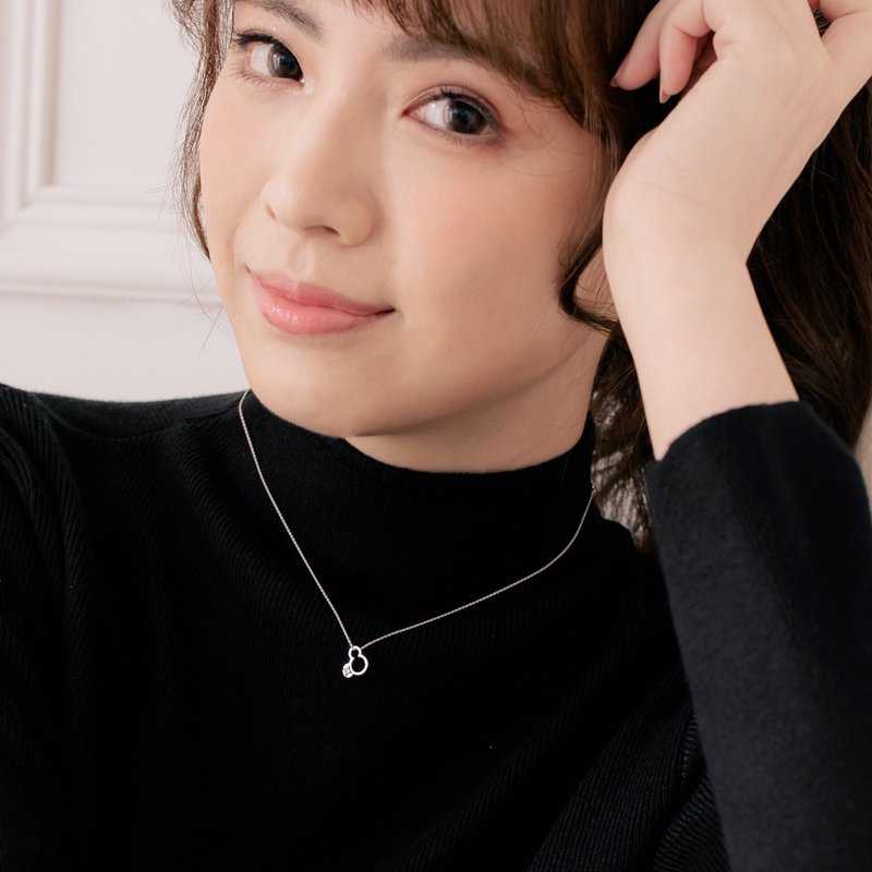 情人节 生日礼物 京华钻石 米奇与米妮系列星座诞生石项链 10K 金 - 项链 - 钻石 