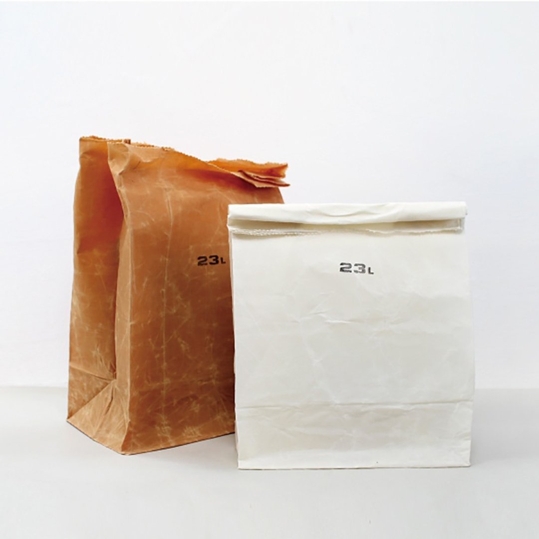 GROCERY BAG  23L White 仿旧时髦杂货收纳环保袋-白色 23L - 化妆包/杂物包 - 棉 白色