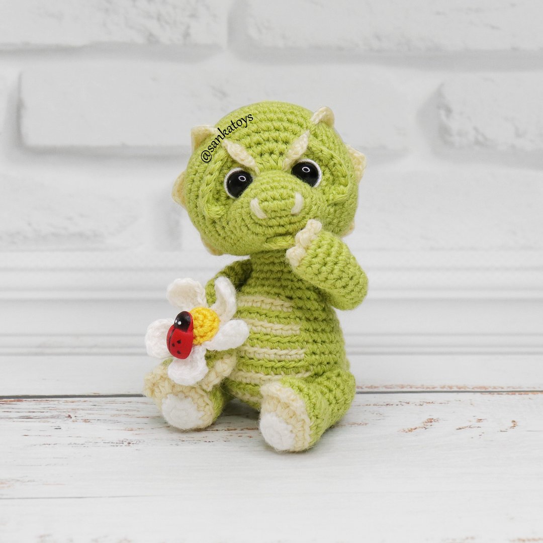 钩针图案恐龙，PDF数位下载，DIY钥匙圈amigurumi教学 - 手工艺教程/工具书 - 其他材质 