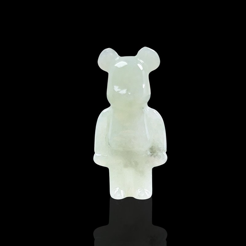 【熊熊玉见你】冰种翡翠可爱小熊摆饰 | 天然缅甸翡翠A货 | 送礼 - 项链 - 玉石 绿色
