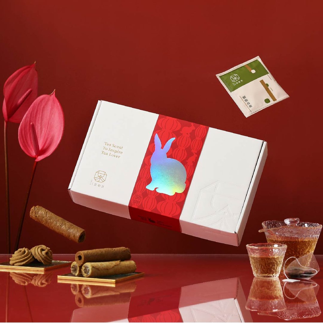 【新年限定】恬茶礼盒—兔跃新年|茶人老饕最爱的茶点礼盒 - 零食/点心 - 纸 红色
