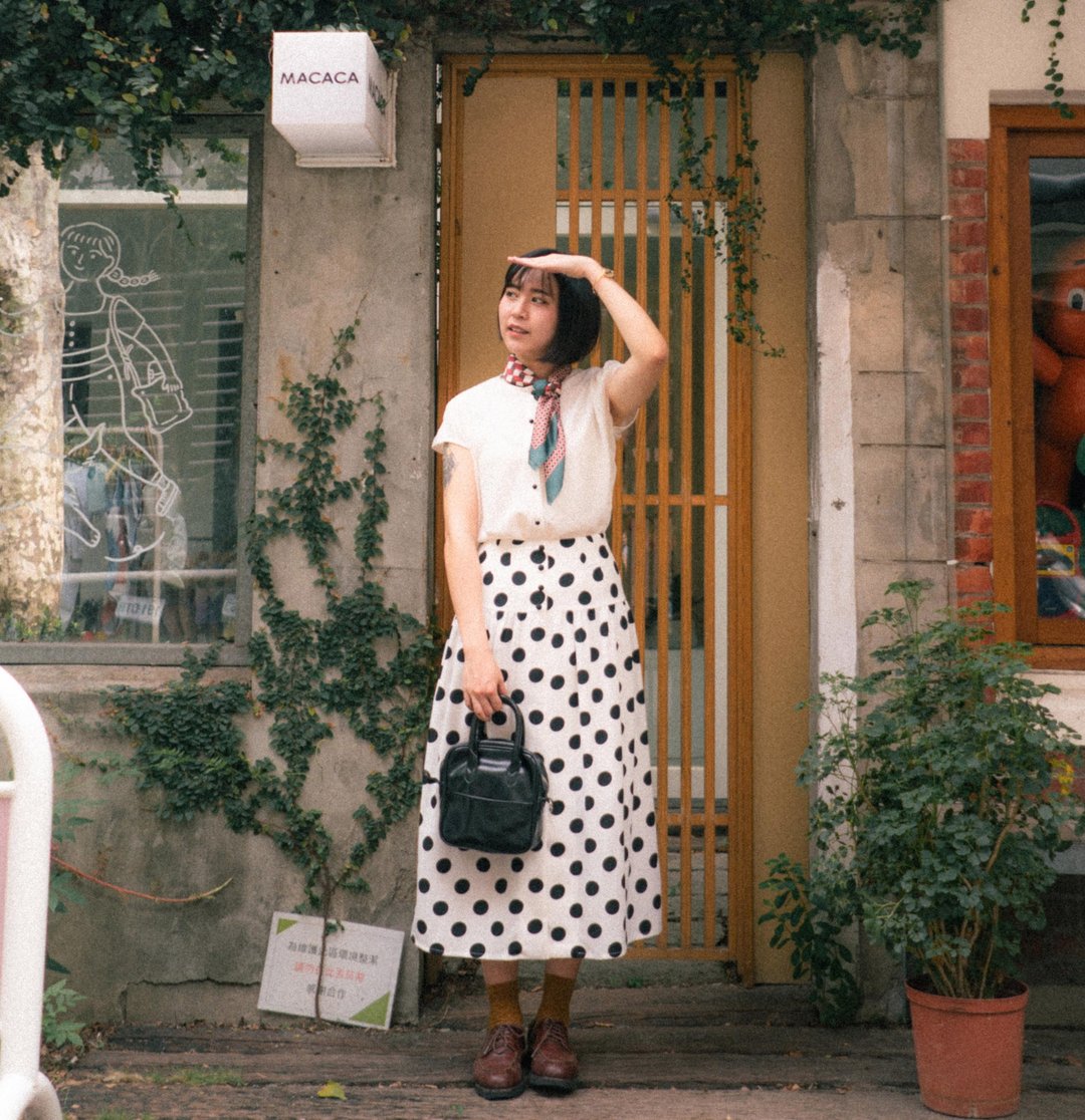 波点长裙   //  白 - 裙子 - 聚酯纤维 白色