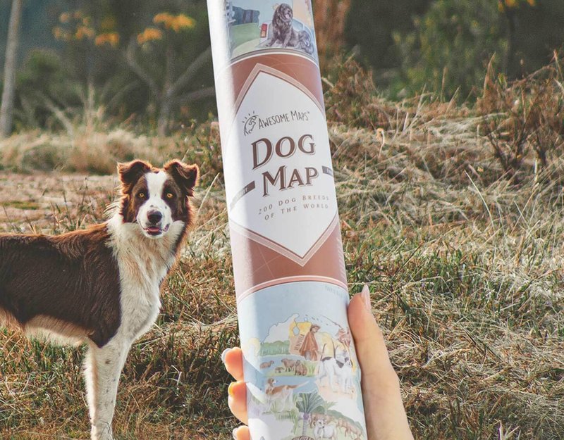 AWESOME MAPS | 狗狗 世界地图 海报 Dog Map - 海报/装饰画/版画 - 纸 多色