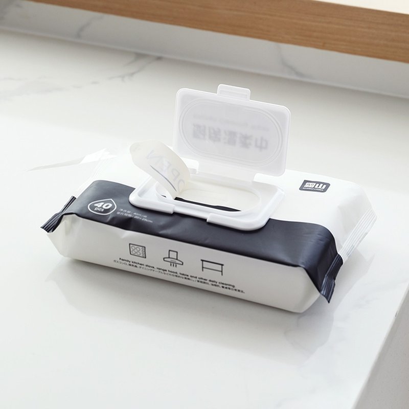日本霜山 厨房清洁用除油去污湿纸巾(40抽)-3包组 - 厨房用具 - 其他材质 白色