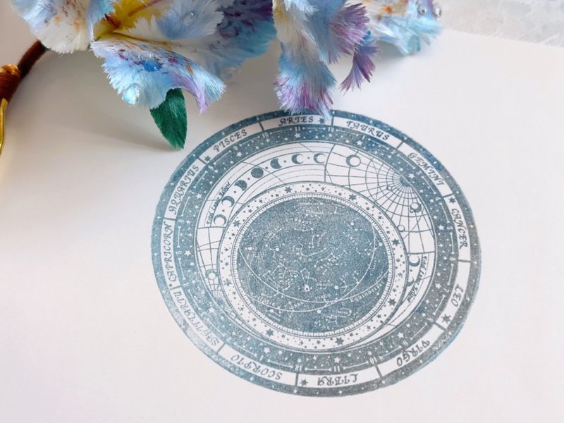 Facula 星盘 木制印章手账拼贴diy - 印章/印台 - 木头 