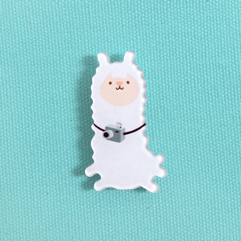 装文青的短腿草泥羊－厚切别针 - 徽章/别针 - 压克力 多色