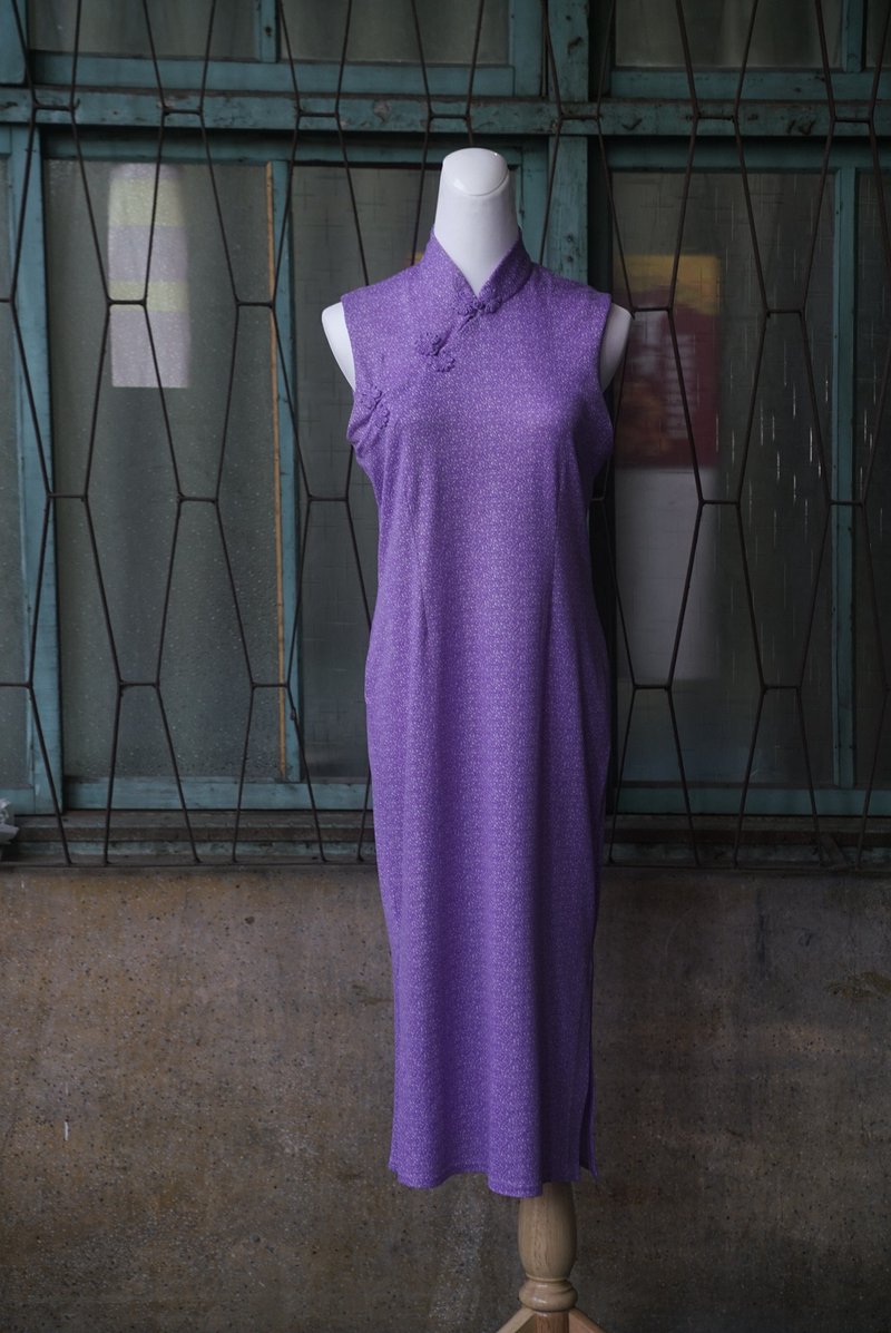 纯情百货行 古着 vintage 古着旗袍 旗袍 紫薯鲜奶霜旗袍 - 洋装/连衣裙 - 聚酯纤维 紫色