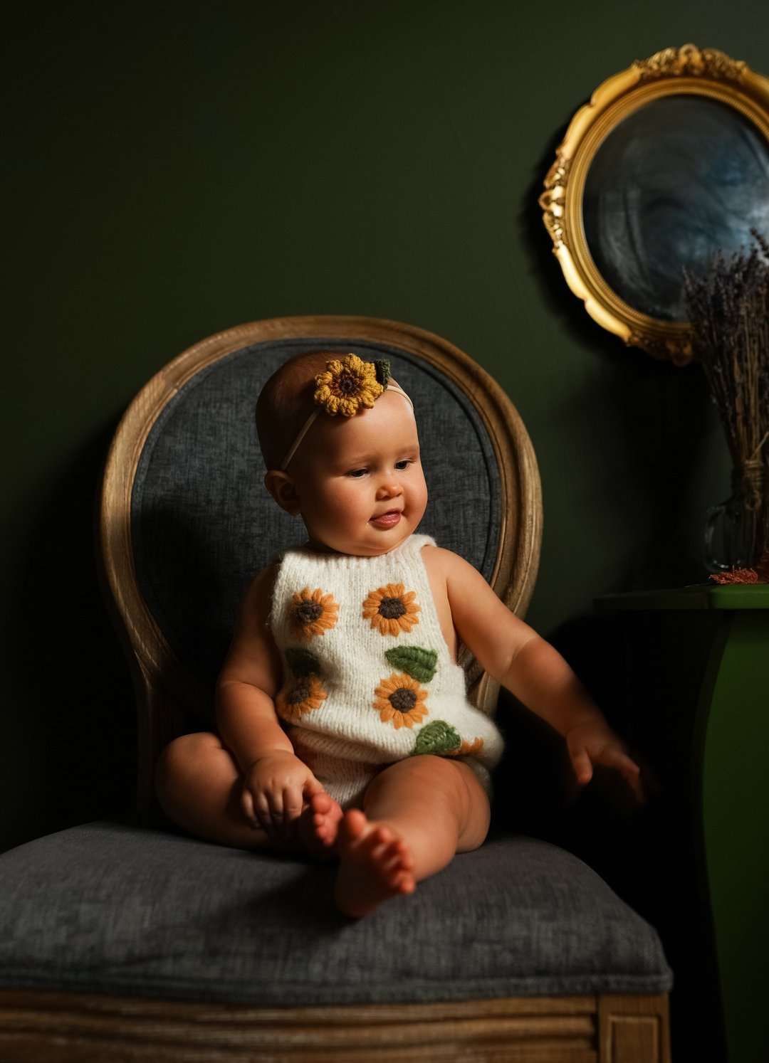 Sunflowers Romper, hand knitting baby romper, organic, alpaca, kids, Sunflowers - 包屁衣/连体衣 - 羊毛 白色