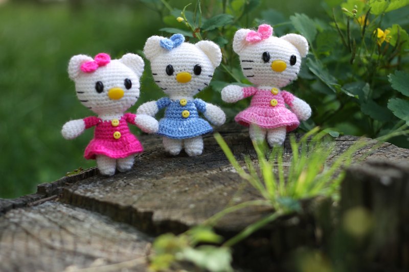 Kitty Toy, hello Kitty amigurumi, Crochet Amigurumi Cat,  Kitty, Cat lover - 玩具/玩偶 - 羊毛 