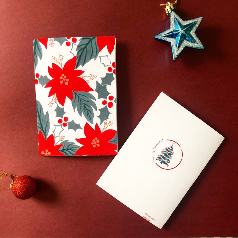 圣诞花卡 - 卡片/明信片 - 纸 多色
