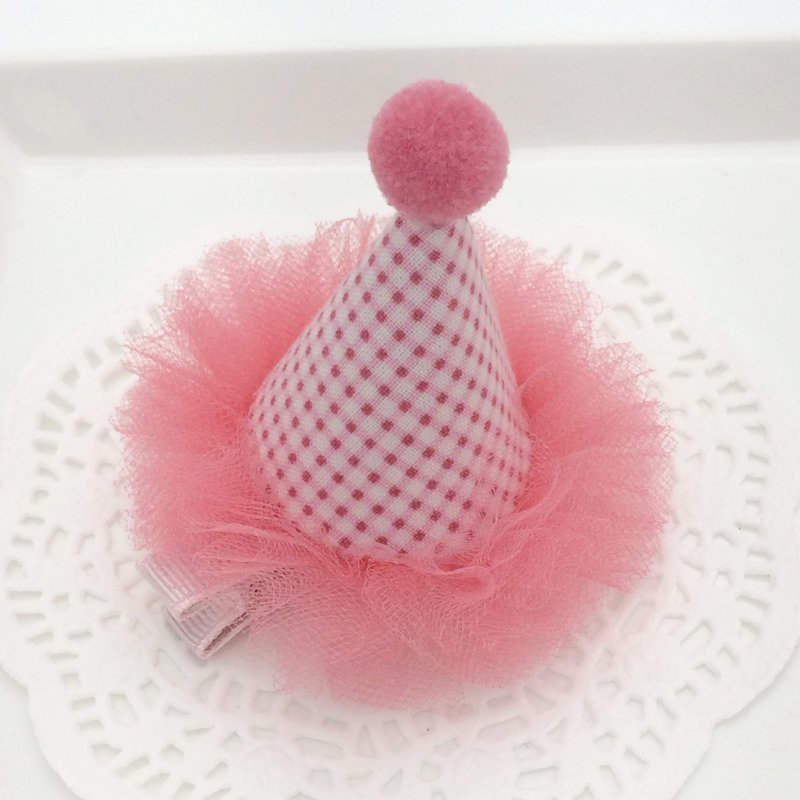 一起patry吧!最Q派对帽发夹–春天版 - 围嘴/口水巾 - 棉．麻 红色