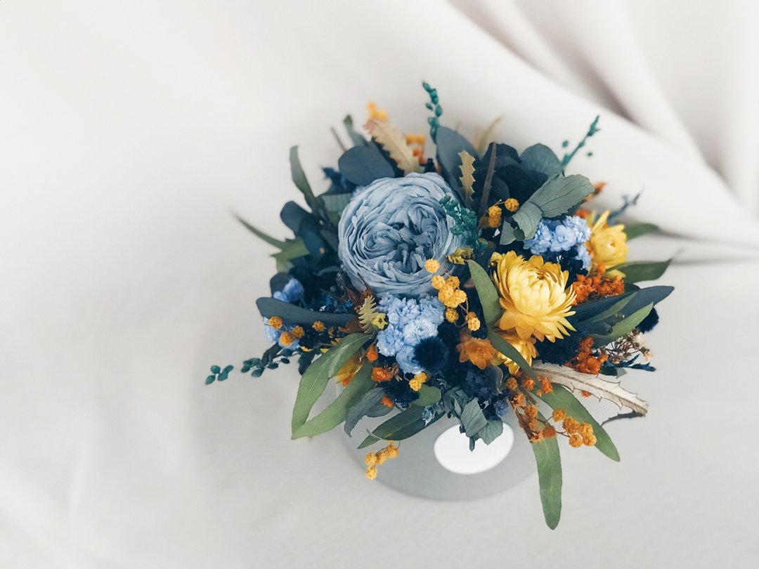 Flower Design!【海神-Poseidon】永生花 干燥花 盆花 开幕 桌花 - 植栽/盆栽 - 植物．花 蓝色