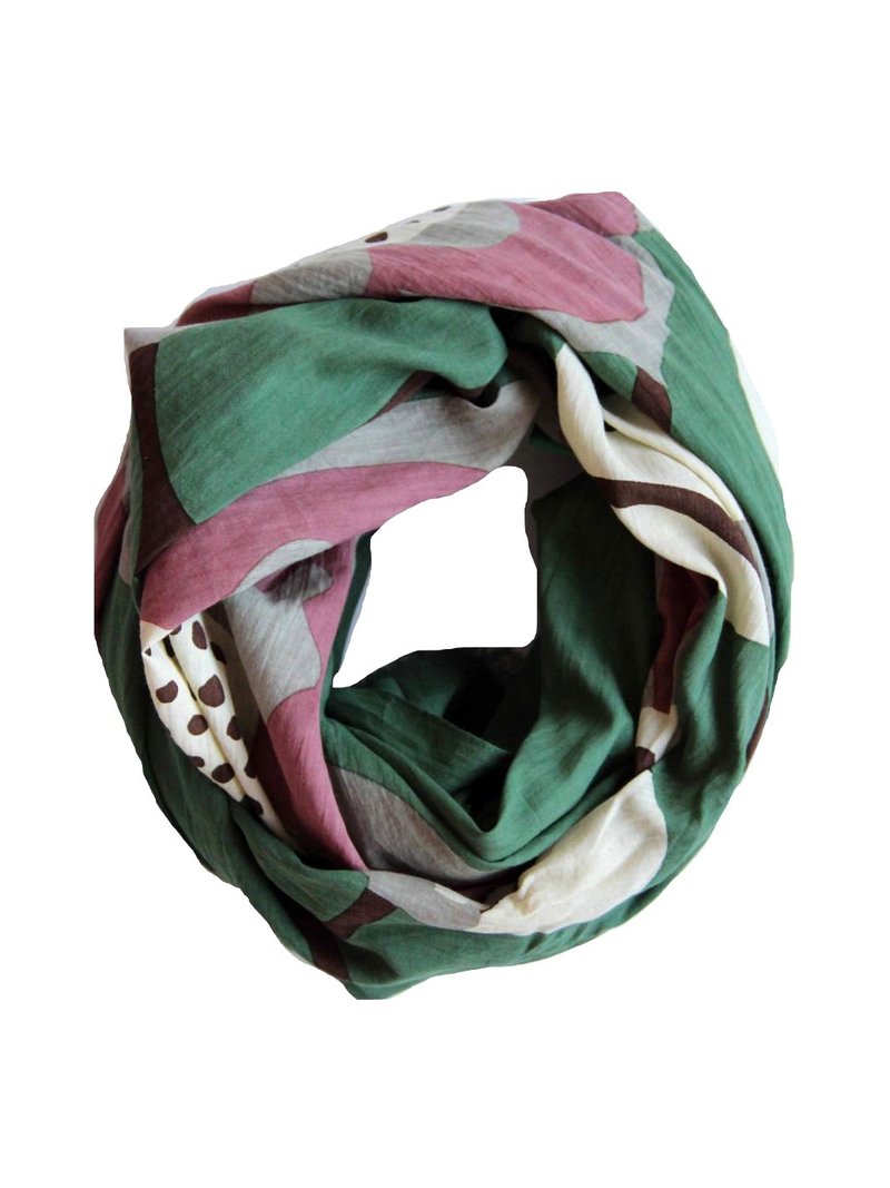 Bio Prunus Kaki有机棉围巾 - 围巾/披肩 - 棉．麻 多色