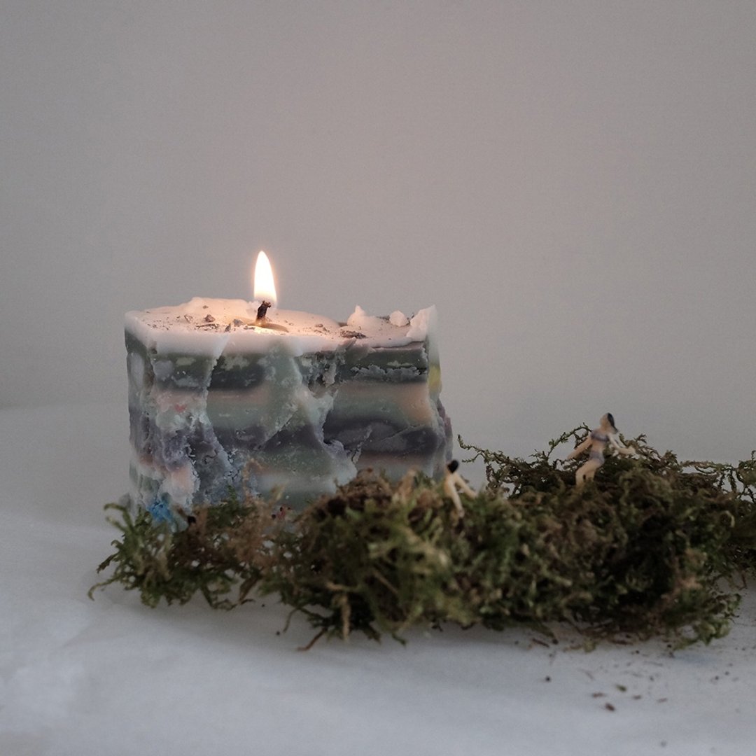 c u b e s | 大 豆 蜡 蜡 烛 handmade soy candle #L - 蜡烛/烛台 - 蜡 灰色