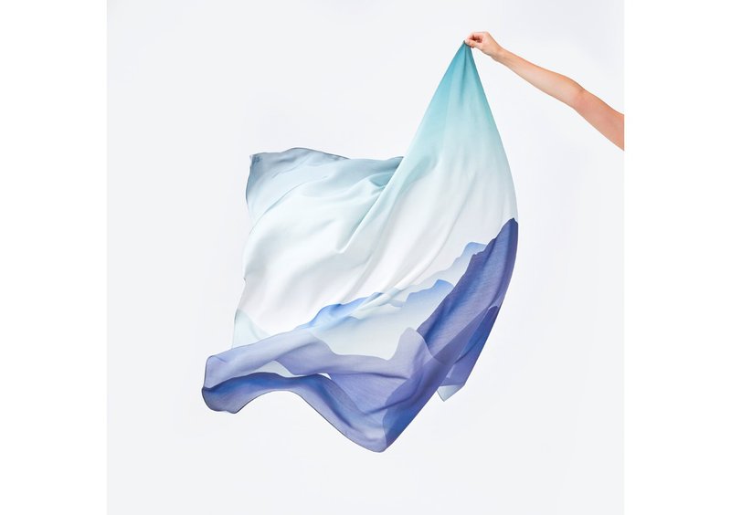 Rust and Stardust - Frost - 丝巾 - 丝．绢 蓝色