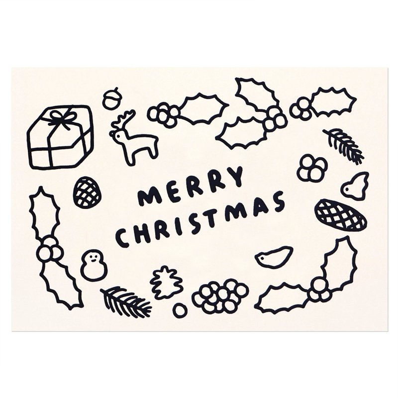 圣诞卡片 圣诞花圈 - 卡片/明信片 - 纸 