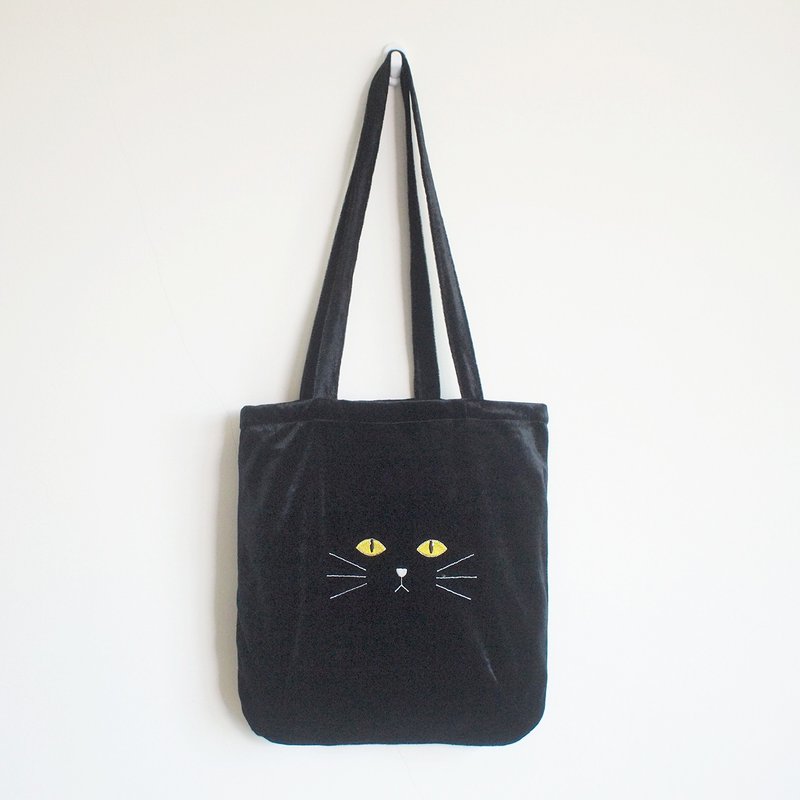 'konja' cat tote bag - 侧背包/斜挎包 - 聚酯纤维 黑色