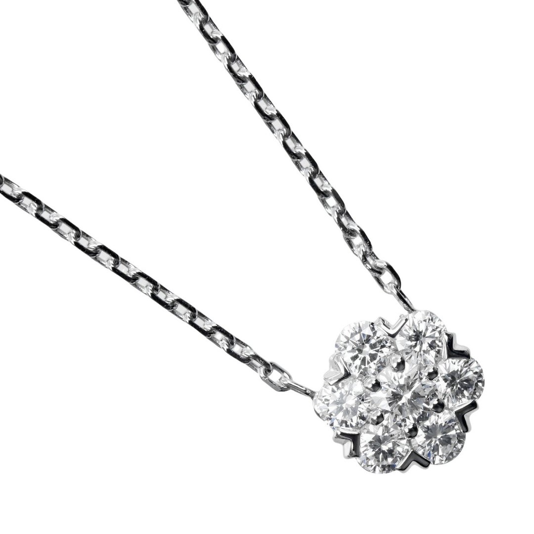 【日本直送】梵克雅宝 Fleurette 项链 K18WG 白K金 钻石 Van Cleef & Arpels【二手】 - 项链 - 贵金属 银色