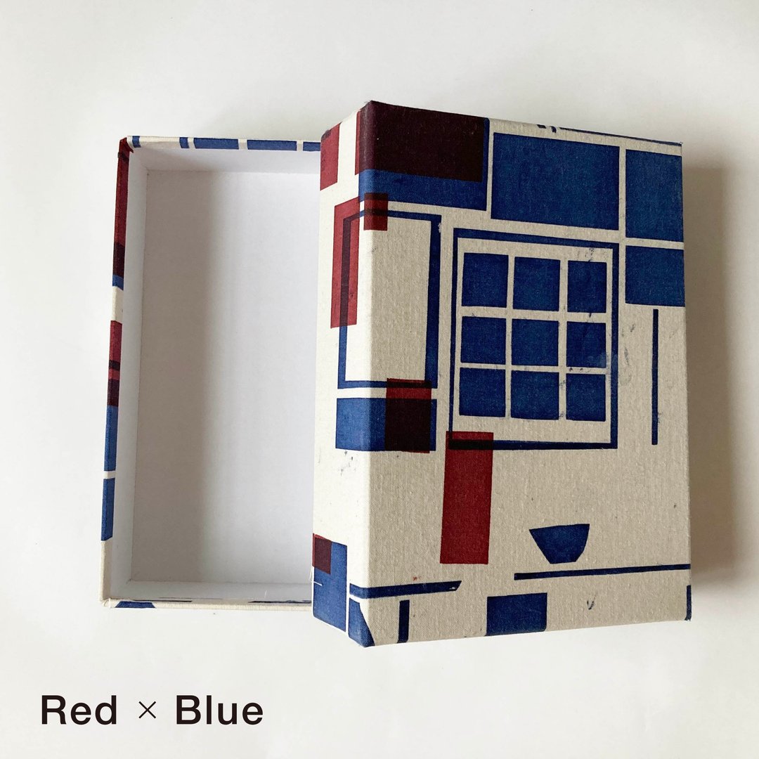 布盒 M 红色 x 蓝色 - 收纳用品 - 棉 