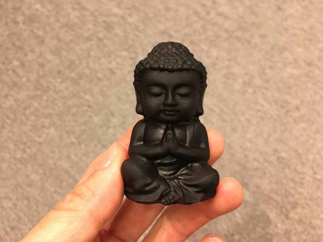 磨沙黑曜石如来佛祖摆件 - 有助清除和净化负能量 - 摆饰 - 水晶 
