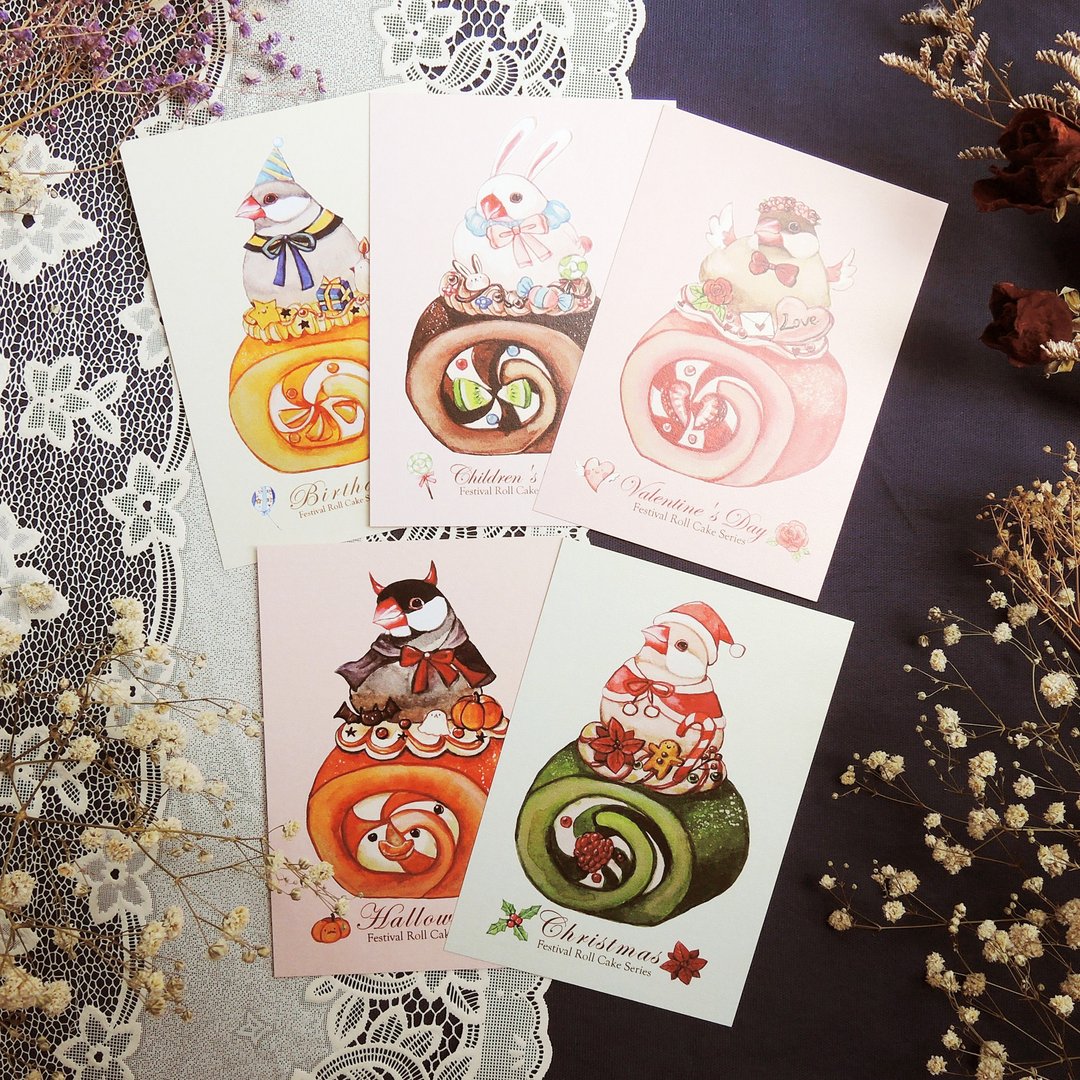 节庆蛋糕卷系列明信片 - 卡片/明信片 - 纸 
