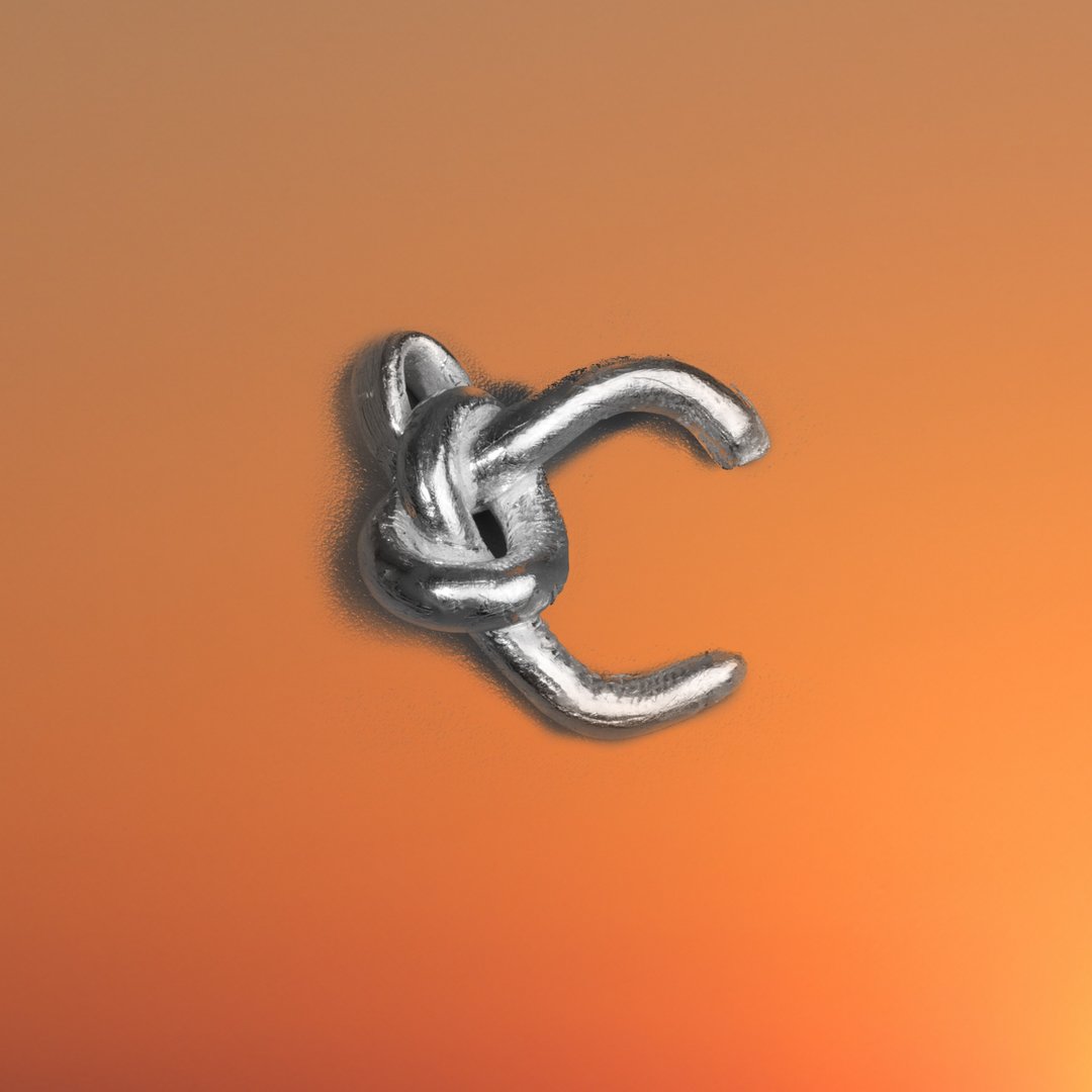Knot Alphabet 字母纯银 99.99 吊坠 (仅吊坠) / C / - 其他 - 纯银 银色