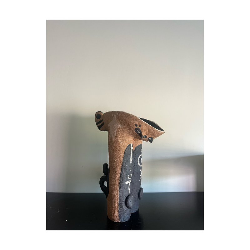 守护花园的三面鸟 陶瓷雕塑、多肉花器、小盆栽、摆件 - 植栽/盆栽 - 陶 卡其色