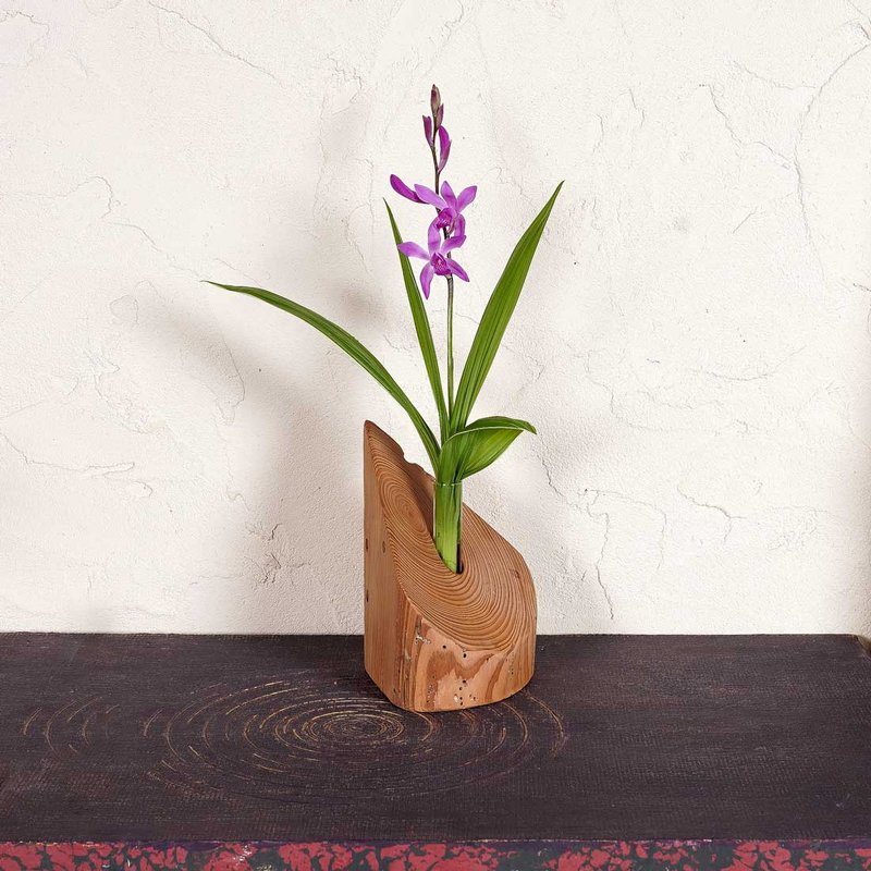 屋久岛天然流木花器 : 手工一轮插小花瓶 No.67 - 植栽/盆栽 - 木头 咖啡色