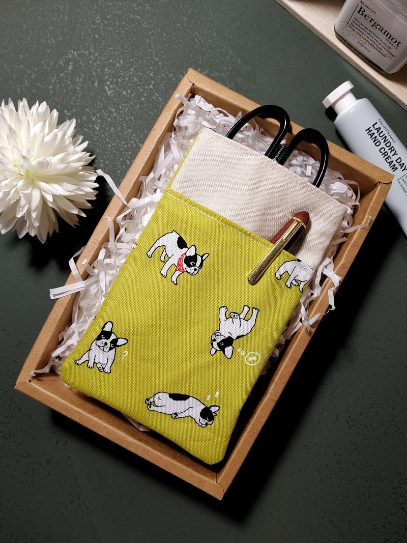 手工缝制-护理师/医师 双层笔袋-配色款(法斗) - 铅笔盒/笔袋 - 棉．麻 多色