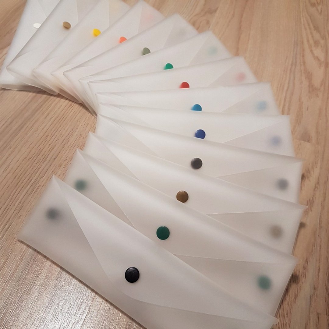 (2入) 【热销】TPU抗菌防水餐具袋/半透明/多色/可展开/好清洗 - 收纳用品 - 其他材质 多色