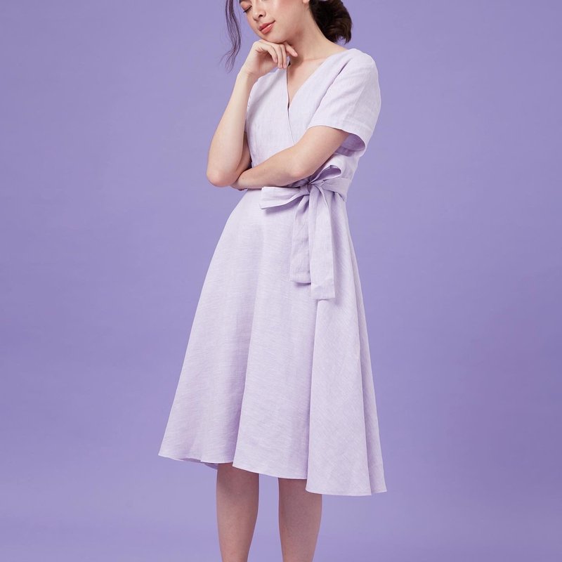 Homemade pancake dress (lavender) - 洋装/连衣裙 - 亚麻 紫色