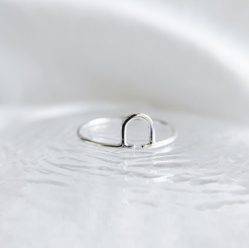 【Motto ring】To Overcome 符号 925银 幼戒 - 戒指 - 纯银 银色