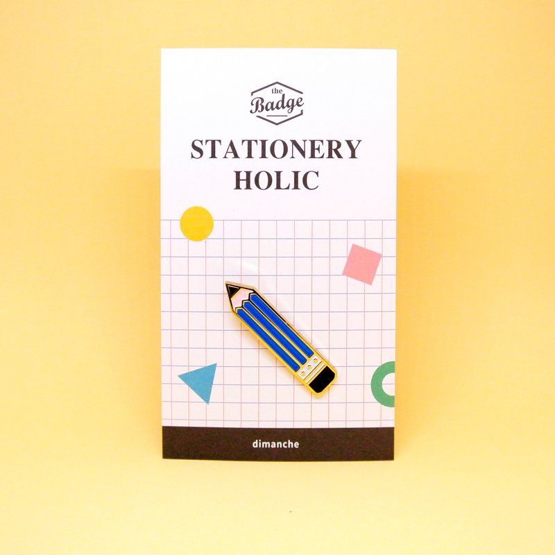 迪梦奇 - 文具控徽章 [铅笔/蓝] - 徽章/别针 - 其他金属 