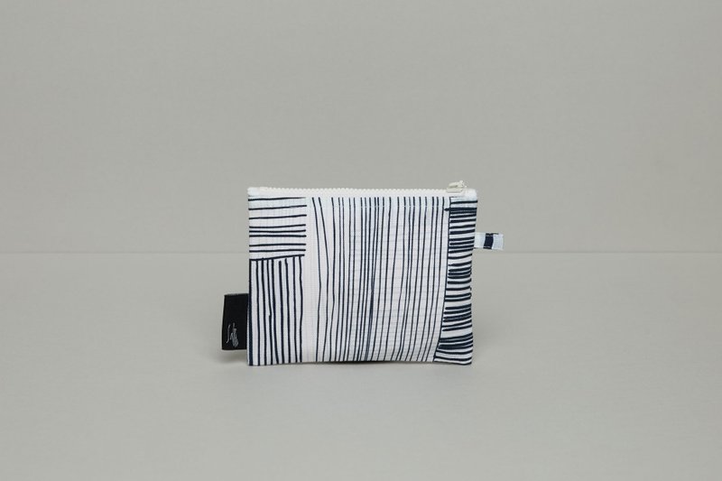 印花零钱包 / 编织深蓝 - 零钱包 - 棉．麻 