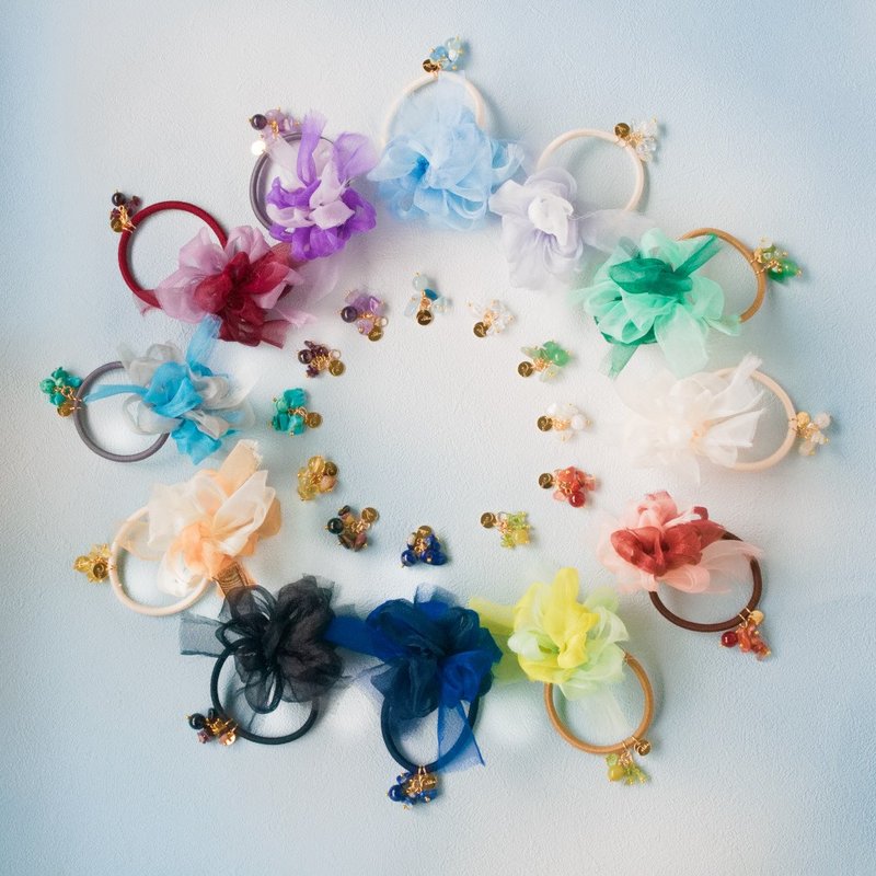 Birthstone | Blooming hair rubber - 发饰 - 其他材质 多色