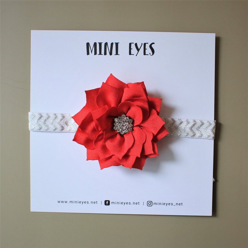 圣诞 婴儿发带 女孩 弥月礼盒  满月礼物 宝宝头带 BB发带 - 婴儿帽/发带 - 其他材质 红色