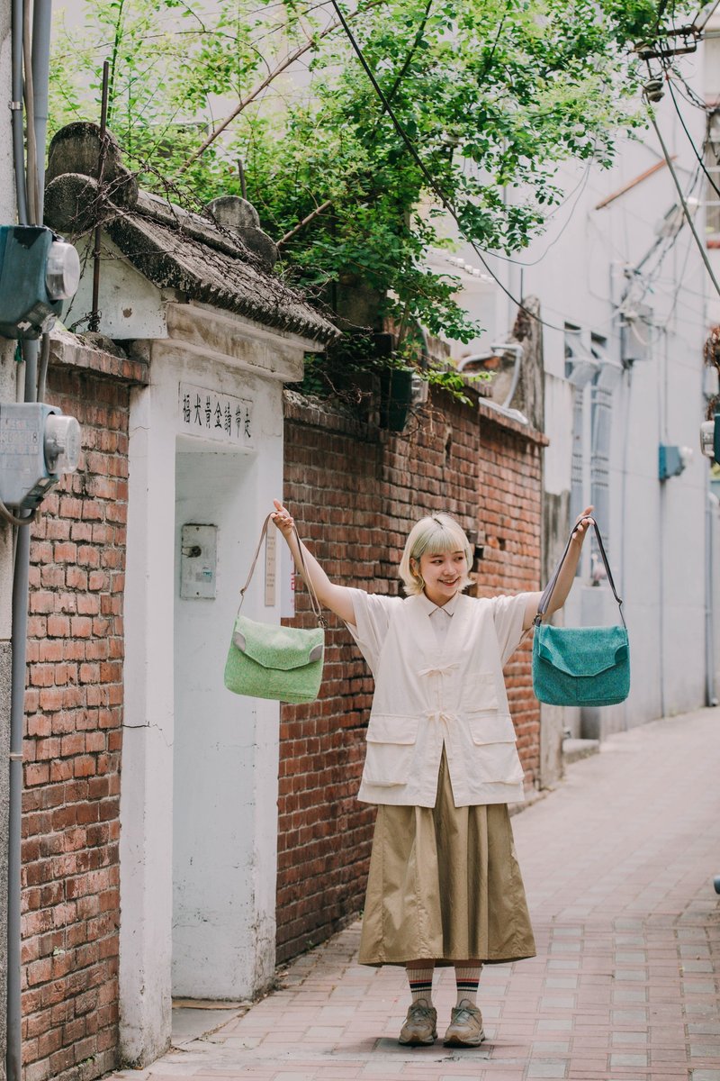 皮革角信封包_青绿/蓝绿 - 侧背包/斜挎包 - 其他材质 