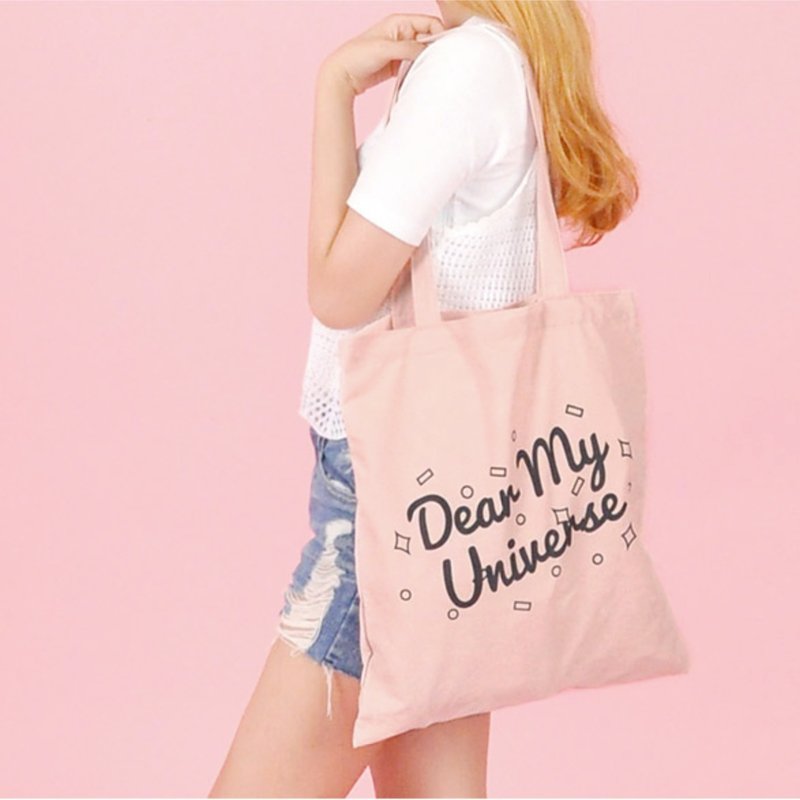 Dear My Universe 夏日环保袋 - 裸粉 - 侧背包/斜挎包 - 棉．麻 粉红色