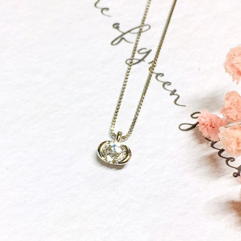 【Moriarty Jewelry】圆形明亮式 主钻 白金套链 - 项链 - 钻石 